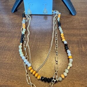 Ashley Cooper Gold and Black Layered Necklace